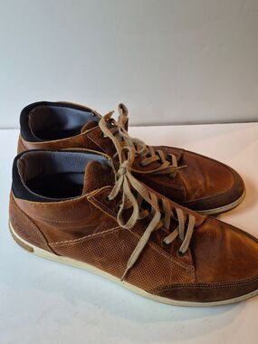 Bull Boxer Men's Brown Leather Chukka Boots with Lace Closure - Size 13